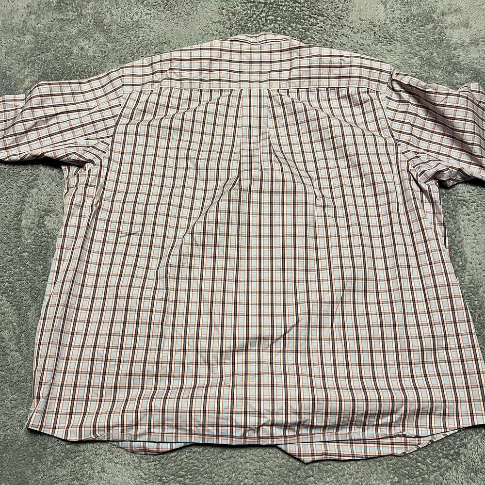 Duluth Trading Shirt Men 3XL Blue Orange Plaid Wrinkle Fighter Short Sleeve - Picture 4 of 8